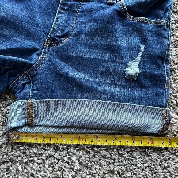 Mudd Shorts Womens Size 14 Blue Denim Midrise Cotton Button Shorts - Picture 6 of 8